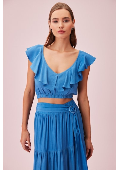 Suwen Shakira Crop Top Sba245201289 Mavi