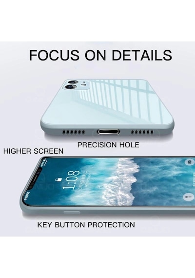Apple Uyumlu iPhone 13 Pro Max Parlak Cam Kamera Korumalı Telefon Kılıfı