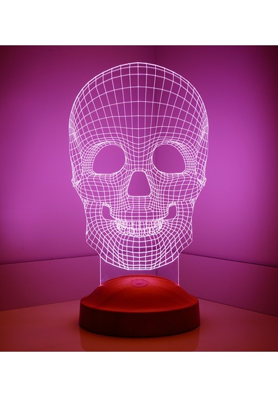 3d Led Lamba 3 Boyutlu Kuru Kafa Özel Gecelambası