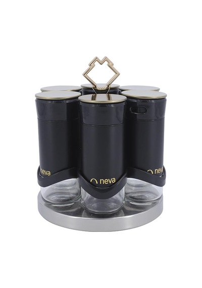 Neva N3309 Bitter Niş-Gold 6 Lı Baharat Seti Gold - Siyah