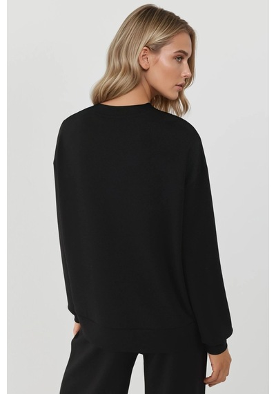 Hiccup Modal Dokunuşlu Basic Sweatshirt Siyah
