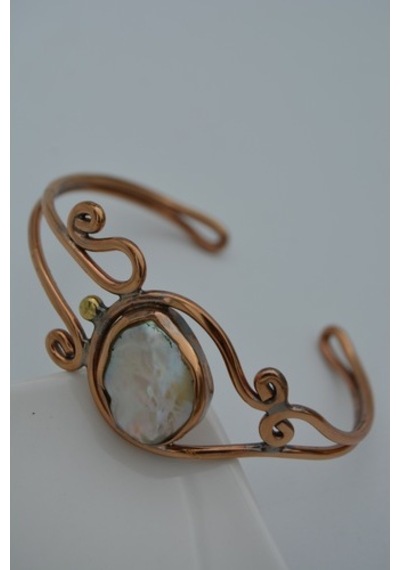 Stoneage Barok Inci Bileklik Bronz