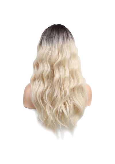 Dalgalı Perçemli Fiber Sentetik Orta Boy Peruk / Kahve / Beyaz Platin Röfleli - Cole-463368 Karışık - Çok Renkli
