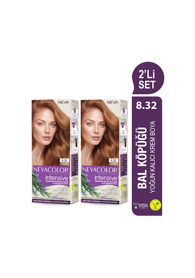 Intensıve 2'li Set 8.32 Bal Köpüğü Kalıcı Krem Saç Boyası Seti