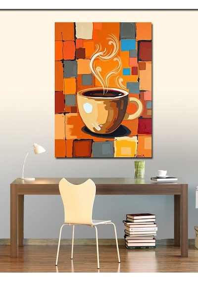 Kanvas Tablo Renkli Kahve Keyfi 70cmx100cm