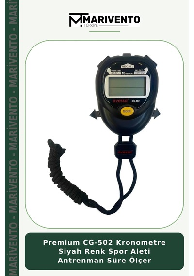 Premium Cg-502 Kronometre Siyah Renk Spor Aleti Antrenman Süre Ölçer
