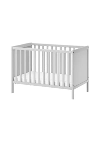 Bebek Karyolası Açık Gri Renk 60x120 Cm Bebek Beşik Açık Gri