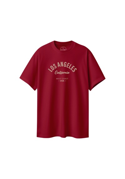 Velvoria Unisex Oversize Bordo Los Angeles T-shirt
