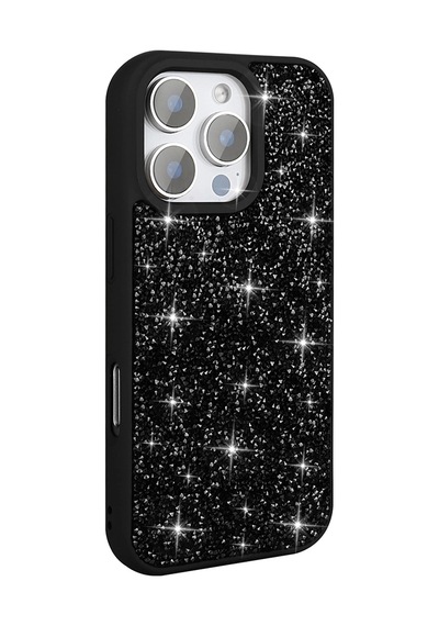 Apple Uyumlu iPhone 16 Pro Max Kılıf Parlak Taşlı Tasarım Zore Pırlanta Kapak Çok Renkli
