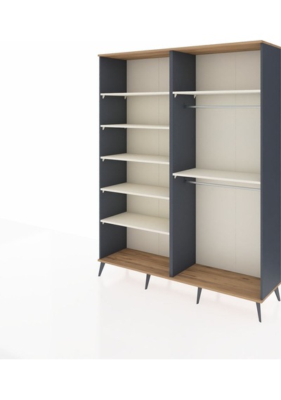 Hyperion Gardrop 7 Raflı 2 Askılı 176x44x221 Antrasit-çam/aytaşı Çam/aytaşı Hyperion Gardrop 7 Raflı 2 Askılı 176x44x221 Antrasit-çam/aytaşı Çam/aytaşı