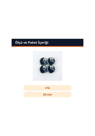 Trobus Jant Göbek Kapağı Kuru Kafa Ghost Damla Geçmeli 4'lü Set 55/58 Mm Siyah