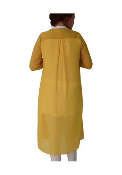 Kadın Sarı Tunik 2 Li Krep Şifon Ms01161 Bgl-St02165