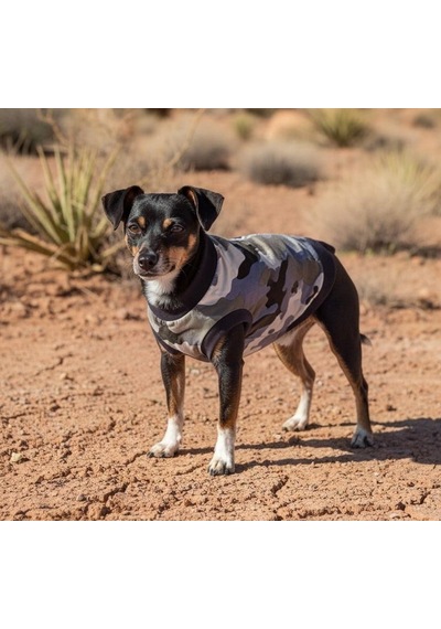 Miniş Kamuflaj Küçük Irk Köpek Ultra Esnek Penye T-shirt-21578
