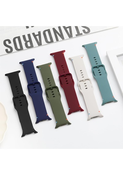 Caseonn Samsung Galaxy Watch 8 Classic 46mm Kordon Dikiş Detaylı Esnek Silikon Kayış Bej