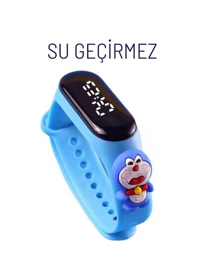Doraemon Figürlü Led Dokunmatik Ekranlı Su Geçirmez Dijital Çocuk Kol Saati Açık Mavi - 560709043 Siyah