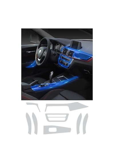 Novstrap Bmw 320 F30 2013-2018 İle Uyumlu Trim Koruyucu Film Seti Tpu Şeffaf Araç İçi Ppf Kaplama