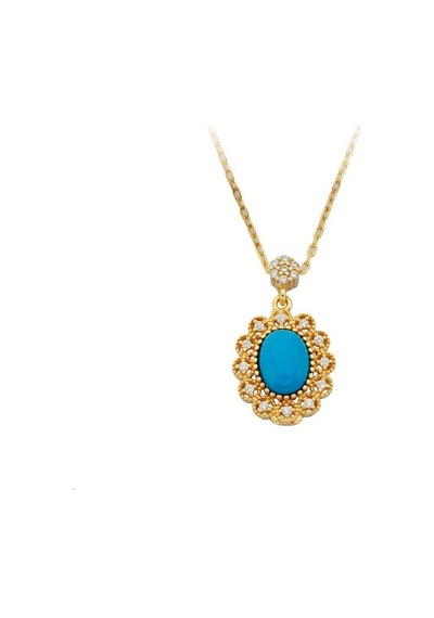 Altın Firuze Taşlı Kolye G11084