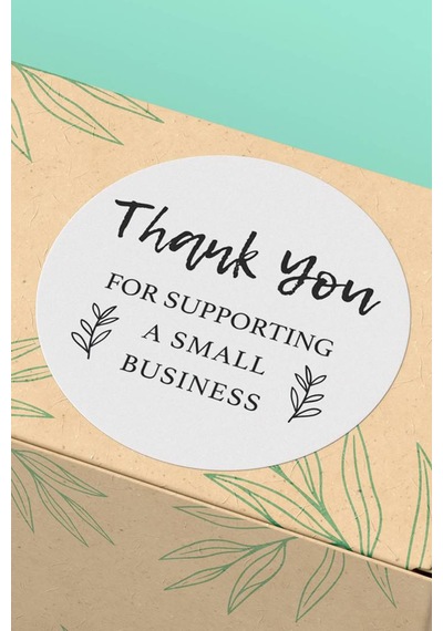 Yapraklı Thank You Kargo Paketleme Sticker Etiket 3x3cm St2123 Çok Renkli