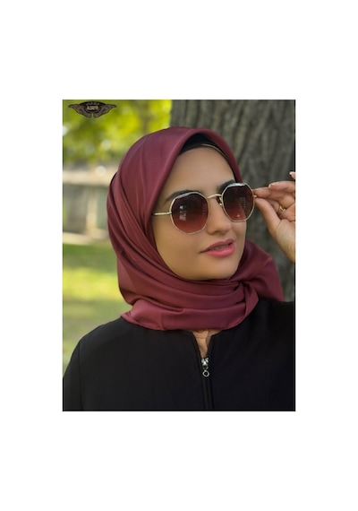 ALDAIYR Reyon Eşarp Saten Dokulu 95x95 Bordo