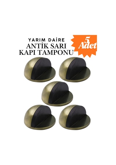 5 Adet Antik Sarı Yarım Daire Yapışkanlı Kapı Tamponu Kapı Stoperi Metal Kapı Stopu Durdurucu 5 Adet Antik Sarı Yarım Daire Yapışkanlı Kapı Tamponu Kapı Stoperi Metal Kapı Stopu Durdurucu