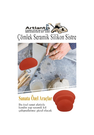 Çömlek Seramik Silikon Sistre Böbrek Fil Kulağı 3 Lü 1 Paket Kil Heykel Kauçuk Kaburga Heykeltraş Küçük Orta Büyük