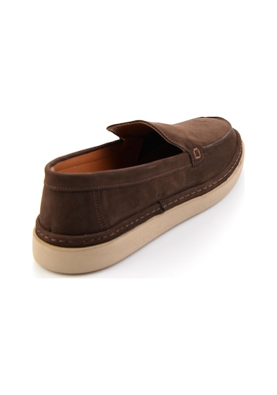 Bambi Kahve Hakiki Deri Erkek Loafer Ayakkabı E01396220201 Kahve