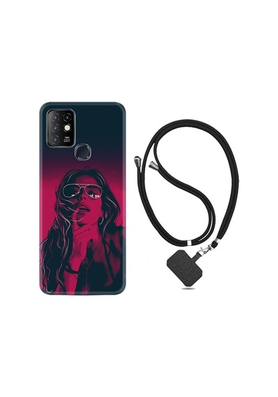 Infinix Hot 10 Kılıf Boyun Askılı Girl 1647