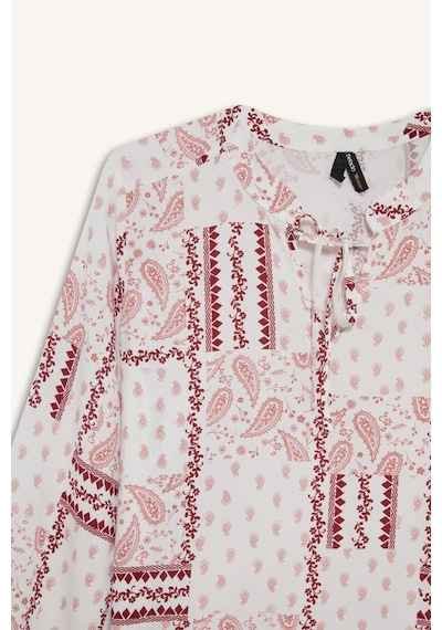 Defacto Regular Fit Desenli Apaş Yaka Uzun Kollu Bluz N1809az25sppn436 Pembe