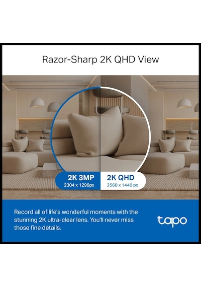 Tp-lınk Tapo Tc72 C220 , 2k Qhd 4,0mpix, İç Mekan Wifi, 9mt. Gece Görüşü, 360 Dönüş, İki Yönlü Ses