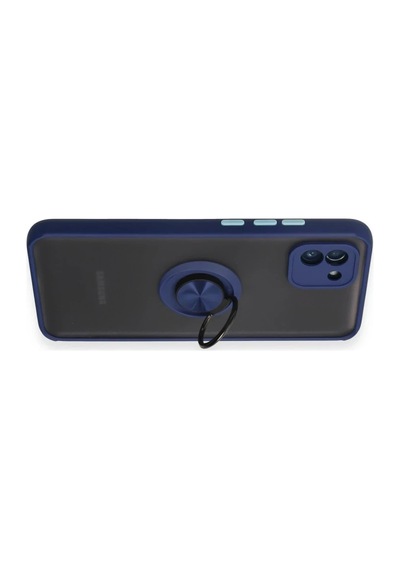 Samsung Galaxy A03 Kılıf Montreal Yüzüklü Silikon Kapak - Lacivert 0.2M-Çok Renkli