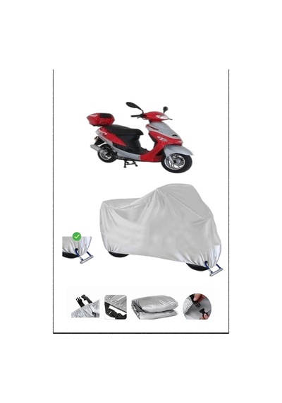 Mondial 50tt Kilit Uyumlu Su Geçirmez Dayanıklı Motosiklet Brandası-gri