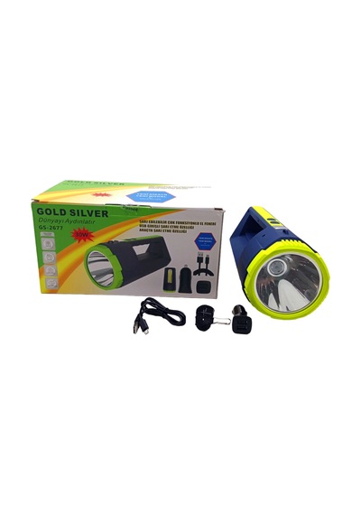 2in1 30w - 10w Cob Led Usb - Oto Şarjlı El Feneri Projektör