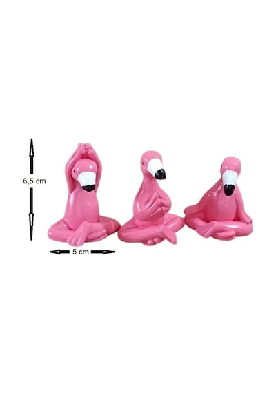 El Yapımı Flamingo Biblo Seti,3'lü Yoga Yapan Filamingo Biblo Seti.