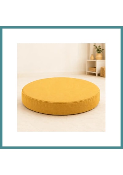 Trendexa Yuvarlak Blok Minder 40 40 7 Cm Hardal İç Mekân Mac