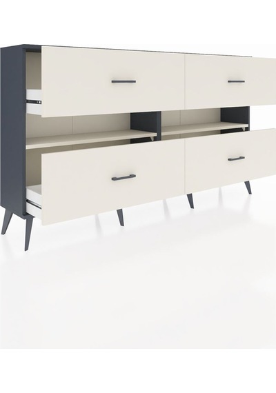 Arges Konsol 2 Raflı 4 Çekmeceli 176x30x99 Antrasit-aytaşı Aytası/aytası - Antrasıt Arges Konsol 2 Raflı 4 Çekmeceli 176x30x99 Antrasit-aytaşı Aytası/aytası - Antrasıt