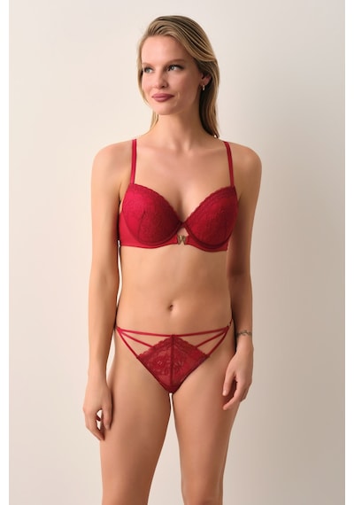Suwen Passion Dantelli Yarı Destekli Balenli Sütyen St4451609a102 Bordo