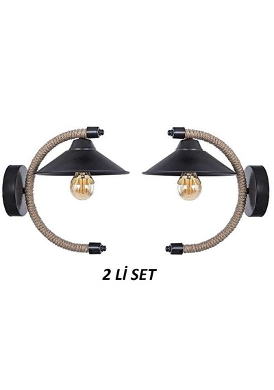 Sensei Siyah Halatlı Aplik 2li Set Siyah
