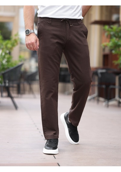 Keten Jogger Pantolon Kahverengi