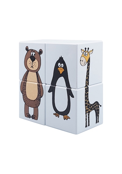 Küpss Manyetik Bloklar Puzzle Hayvanlar İki Parçalı -4 Küp