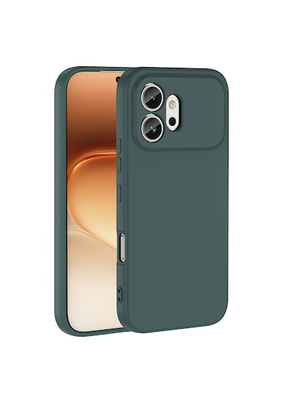 Honor 600  Içi Kadife Lansman Kılıf Ve Şeffaf Temperli Cam Ekran Koruyucu Koyu Yeşil
