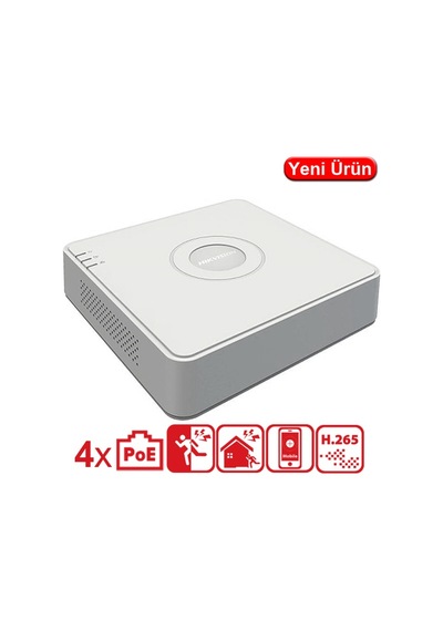Hıkvısıon Ds-7104nı-q1/4p 4 Kanal 6mp Desteği 1xhdmı,1xvga,1 Sata Poe Nvr Kayıt Cihazı
