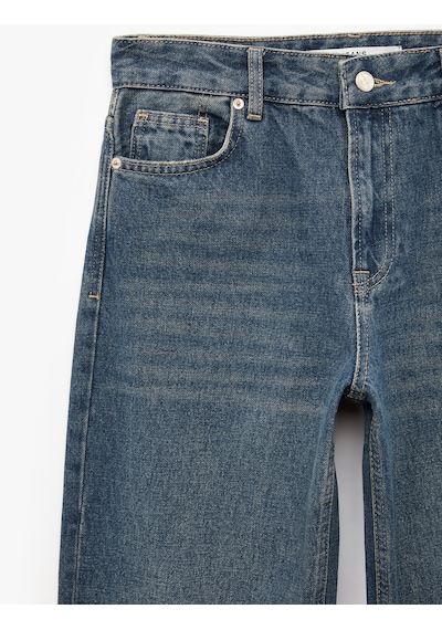 Koton Normal Bel Straight Fit Pamuklu Duble Paça Denim Pantolon - Straight Fit Jean Siyah 7wal40066md Koton Normal Bel Straight Fit Pamuklu Duble Paça Denim Pantolon - Straight Fit Jean Siyah 7wal40066md
