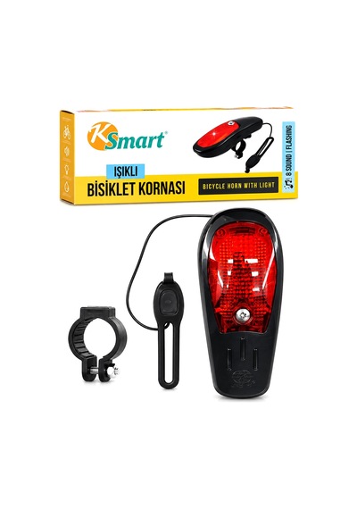 Bisiklet Kornası - Zil Işıklı 2xaa Pil 8 Fonksiyon Zil K-1169 5468 Çok Renkli