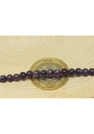 Lepidolit Taşı Yarım Dizi 4 MM 18 CM Mor