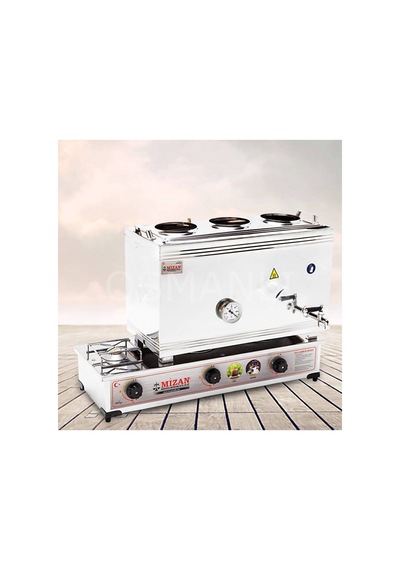 Mç 104 Çift Tabanlı 38 Lt 3 Demlikli Gazlı Çay Kazanı Çay Makinesi Semaver