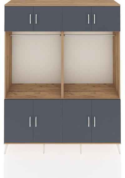 Hyperion Gardrop 10 Raflı 8 Kapaklı 2 Askılı 176x44x221 Çam-antrasit/çam Antrasit/çam Hyperion Gardrop 10 Raflı 8 Kapaklı 2 Askılı 176x44x221 Çam-antrasit/çam Antrasit/çam