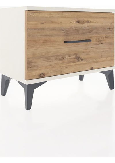 Arges Komodin Tek Çekmeceli 60x30x48 Aytaşı-çam Krem