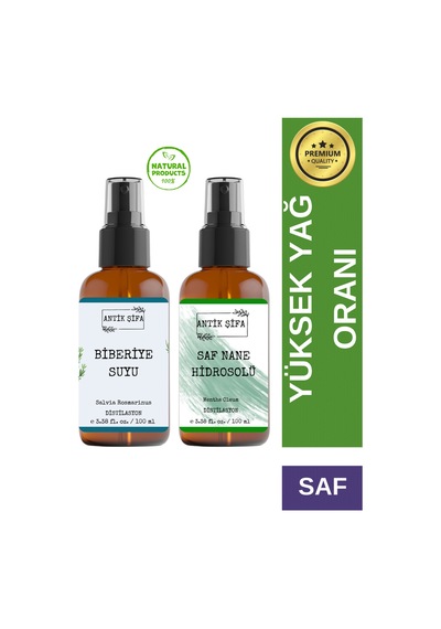 Biberiye Suyu Ve Nane Suyu Seti - Yatıştırıcı Hidrosolü Seti 2x100ml