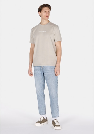 Colin's Colins Comfort Fit Yuvarlak Yaka Düz Erkek Bej Kısa Kol Tişört Cl1071872 Q1.v1 Beı Bej