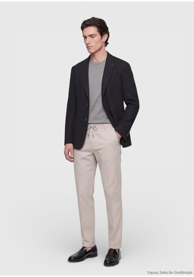 Ramsey Siyah Shirt Shoulder Slim Fit %100 Pamuk Örme Ceket